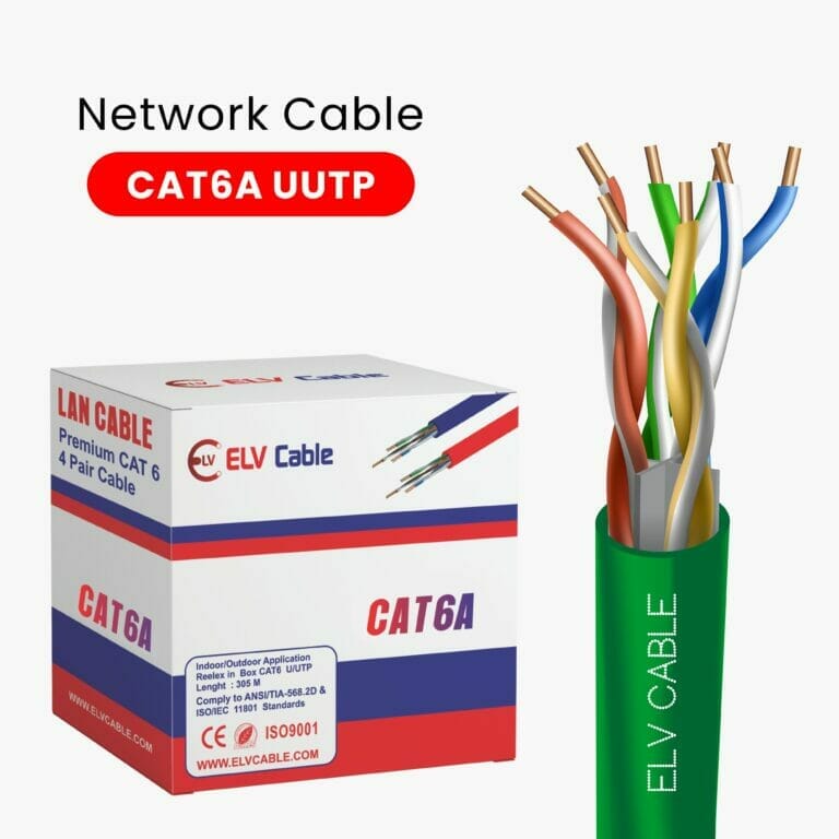 Cat6a Network Cable 23awg 4twisted pair U-Utp 305m Green Color