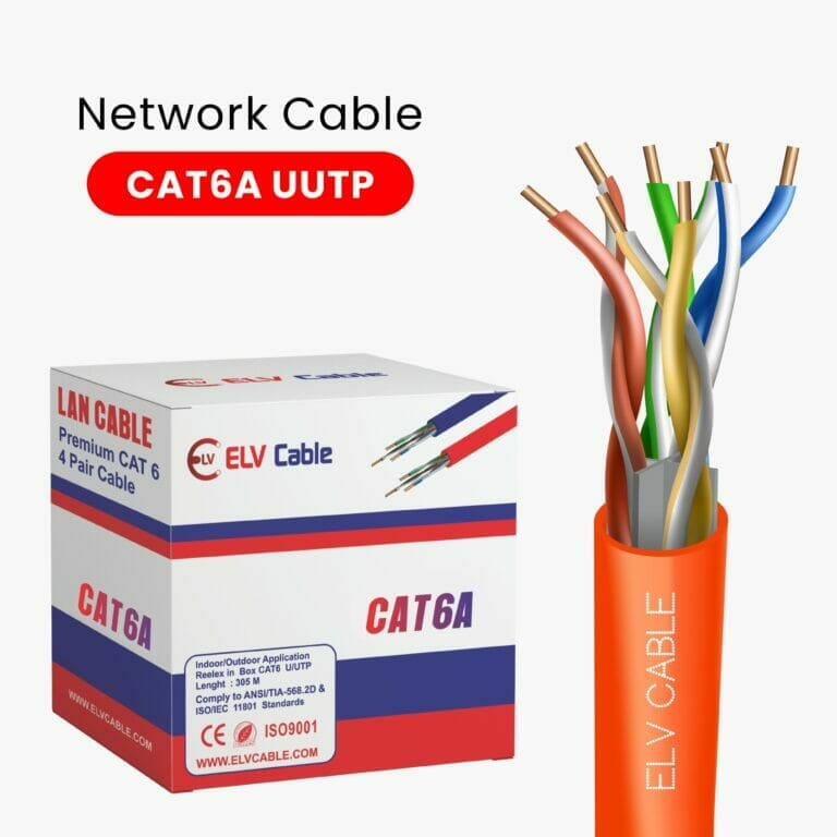 Cat6a Network Cable 23awg U-Utp 305m Orange Color