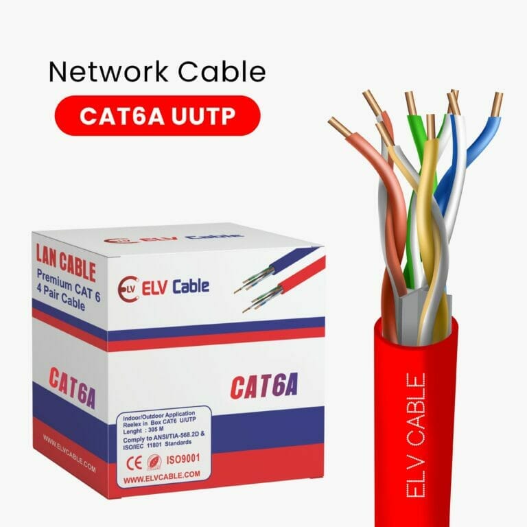 Cat6a Network Cable 23awg 4twisted pair U-Utp 305m Red Color