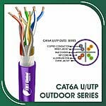 cat6a Network Cable 23awg twisted Pair u-utp Double Jacket 305m