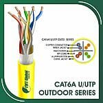 cat6a Network Cable 23awg twisted Pair u-utp Double Jacket 305m