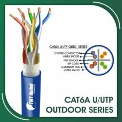cat6a Network Cable 23awg twisted Pair u-utp Double Jacket 305m cat6a Network Cable 23awg u-utp Outdoor 305m