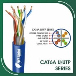 cat6a cmr Cable 23awg utp 305m cat6a Network Cable 23awg twisted Pair u-utp cat6a Network Cable 23awg yellow pvc u-utp 305m