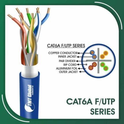 cat6a roll Network Cable 23awg ftp 305m cat6a Network Cable 23awg twisted Pair f-utp Outdoor 305m cat6a Network Cable 23awg tmt green f-utp LSZH 305m