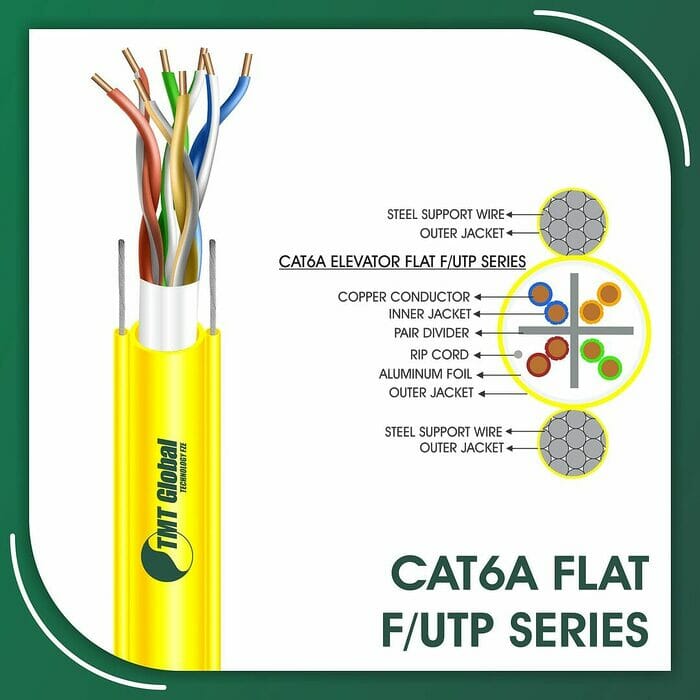 cat6a 23awg 4 twisted pair F-UTP Elevator Network Cable 305m