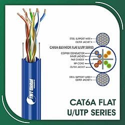 cat6a 23awg 4 twisted pair U-UTP Elevator Network Cable 305m cat6a 23awg U-UTP Elastic PVC Cable 305m