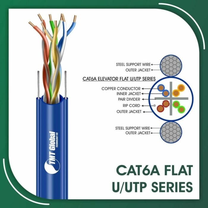 cat6a Elevator Cable 23awg 4 twisted pair UTP 305m cat6a 23awg 4 twisted pair U-UTP Elevator Network Cable 305m