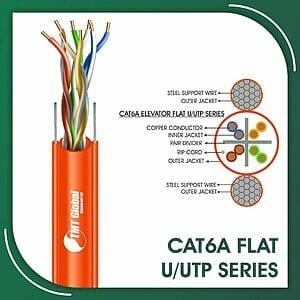 cat6a 23awg 4 twisted pair U-UTP Elevator Network Cable 305m