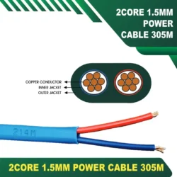 flexible coaxial cable 1.5mm 2 core 305m