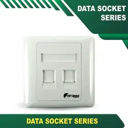 86X86 DUAL PORT FLAT DATA SOCKET WHITE