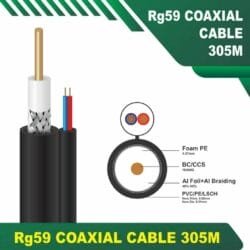 Rg59 Coaxial cable with power Cable 305m