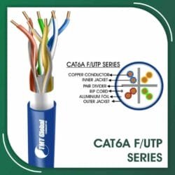 Cat6a f utp cable lszh 23 awg 4 pair 305m 6axx7b Series