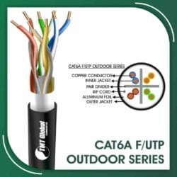 Cat6a f utp 6axx6m PE Outdoor Cable 23 awg 4 pair 305m