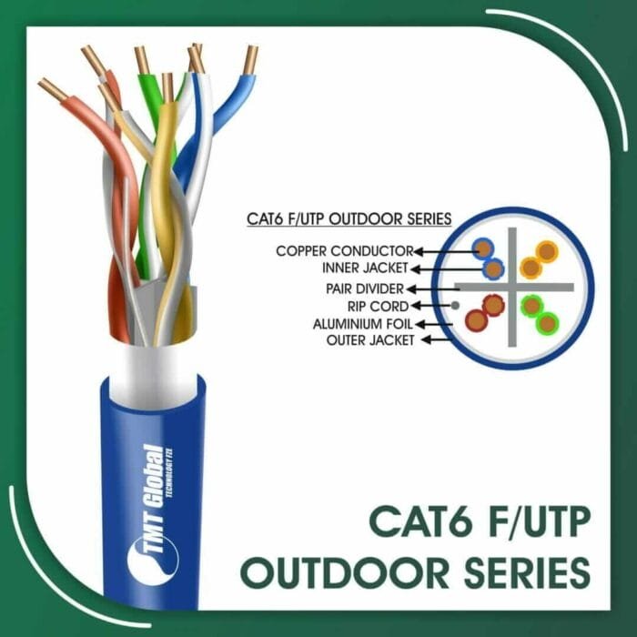 Cat6 f utp 6xxx2B PE Outdoor Cable 23 awg 4 pair 305m - Image 1