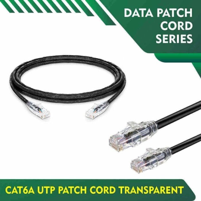 Cat6a utp 6A3RMKXX Transparent Patch cord Black 23 awg 0.06cm-100 meter - Image 1