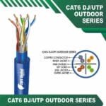 Cat6 dj utp 6xxx6m PE+PVC Outdoor Cable 23 awg 4 pair 305m - Image 2
