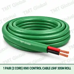 TMT Global green LSZH KNX control cable, one pair and two copper cores.