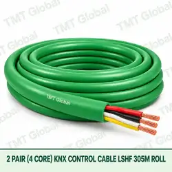 TMT Global green LSZH KNX control cable, two pairs and four copper cores.