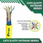 Cat6 dj utp 6xxx6m PE+PVC Outdoor Cable 23 awg 4 pair 305m - Image 3