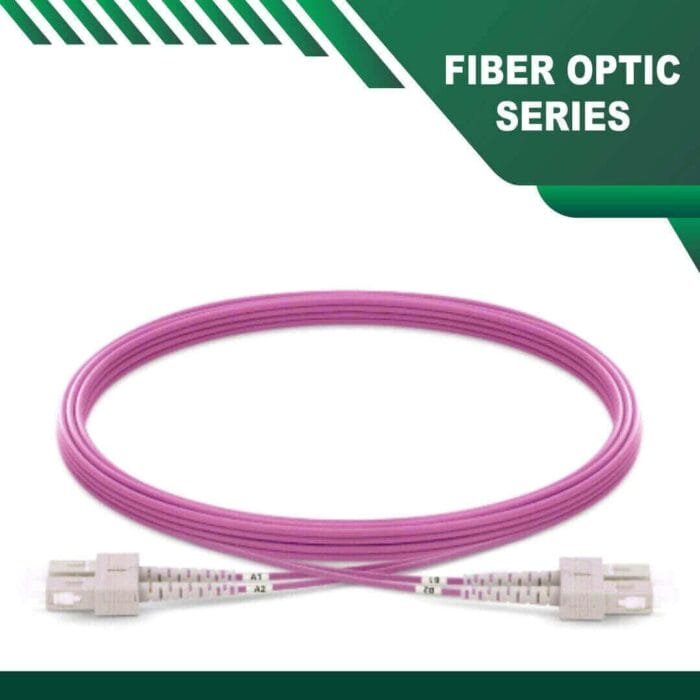 sc to sc upc duplex om4 fiber patch cord lszh multimode 1-100 meter - Image 1