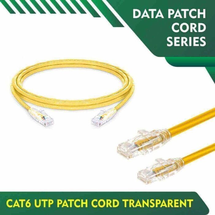 Cat6 utp Transparent Yellow Patch cord 23 awg 0.06cm-100 meter - Image 1