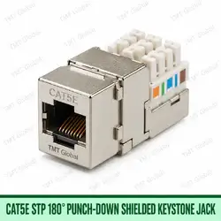 Cat5e STP 180-degree punch-down shielded keystone jack, TMT Global