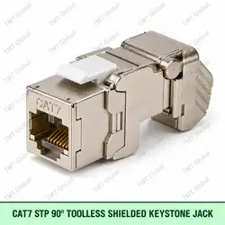 Cat7 STP 90 degree toolless shielded keystone jack by TMT Global