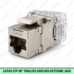 Cat6A STP 90 degree toolless shielded keystone jack by TMT Global