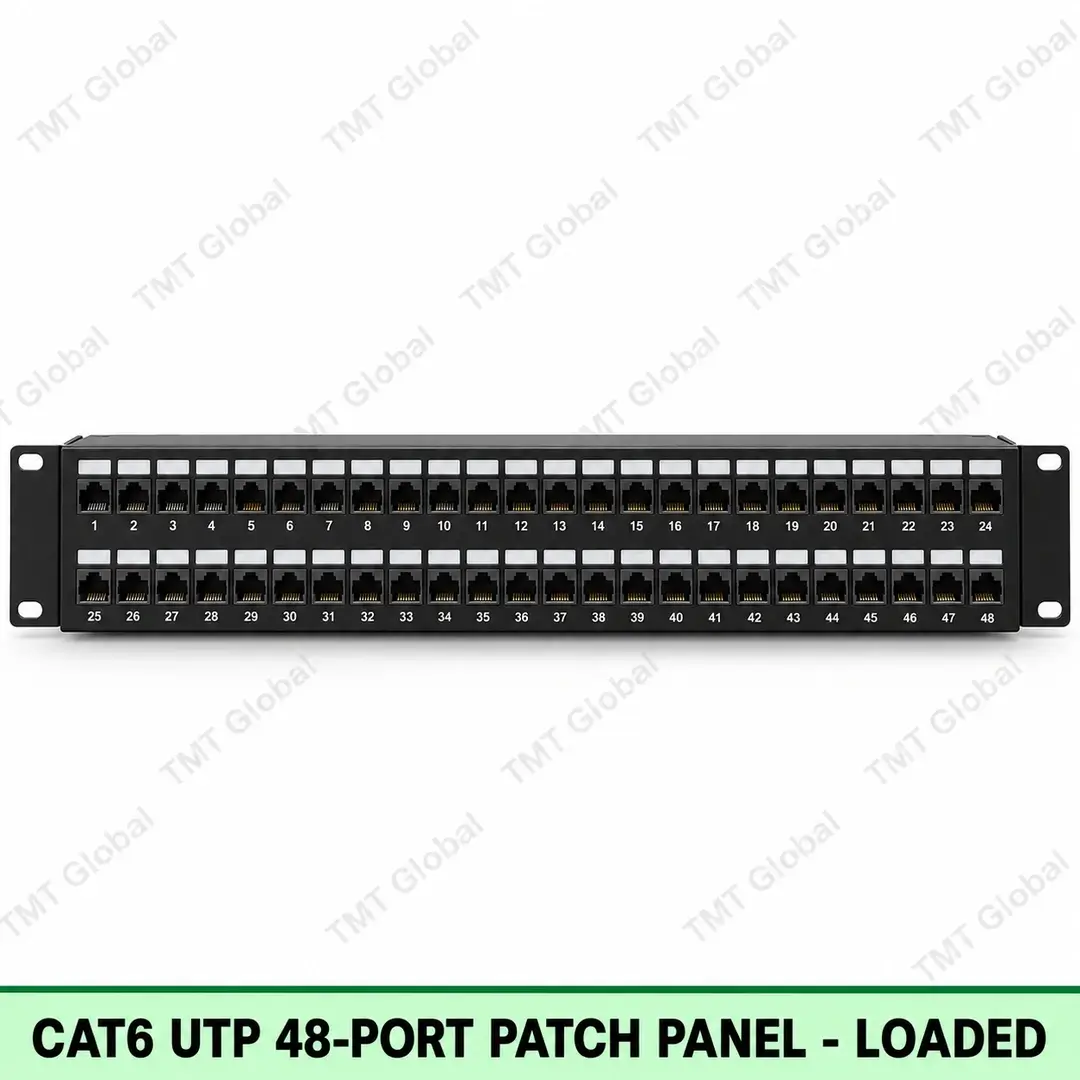 Cat6 UTP 48-Port Patch Panel Loaded by TMT Global Cat6 UTP 48-Port Patch Panel Loaded by TMT Global