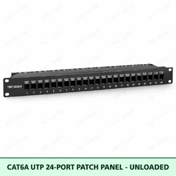 Cat6A UTP 24-Port Patch Panel – Unloaded