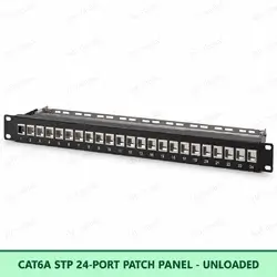 Cat6A STP 24-Port Patch Panel – Unloaded