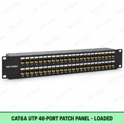 Cat6A UTP 48-Port Patch Panel – Loaded