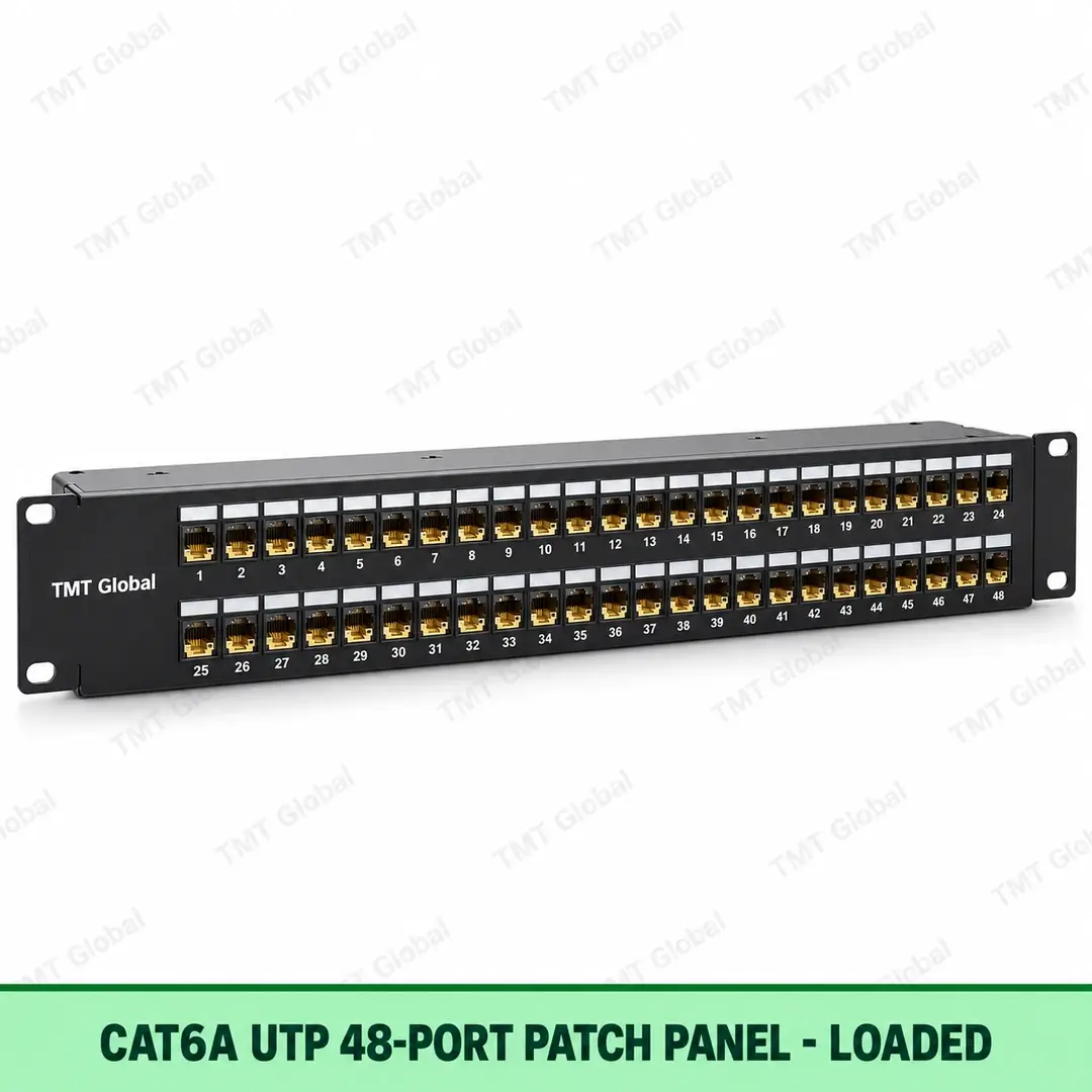 Cat6A UTP 48-Port Patch Panel – Loaded Cat6A UTP 48-Port Patch Panel – Loaded