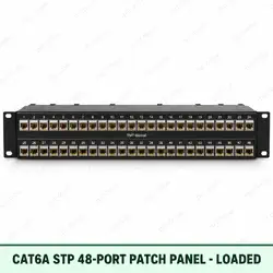 Cat6A STP 48-Port Patch Panel – Loaded