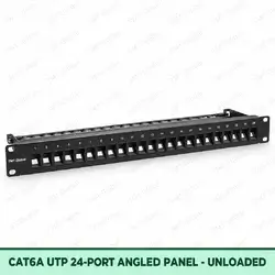 Cat6A UTP 24-Port Angled Patch Panel – Unloaded