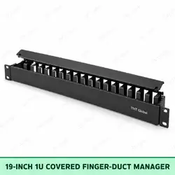 19-inch 1U covered finger duct cable manager by TMT Global
