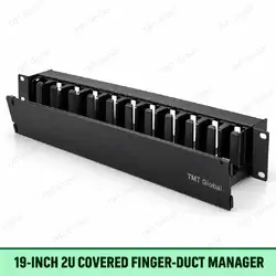 19-inch 2U covered finger duct cable manager by TMT Global