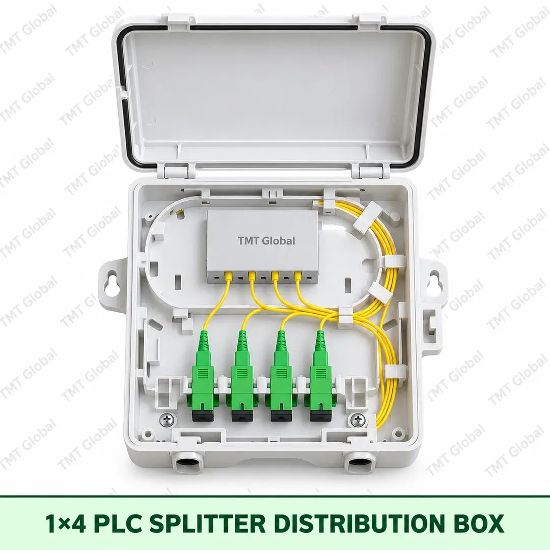 1x4 PLC splitter fibre distribution box, TMT Global 1x4 PLC splitter fibre distribution box, TMT Global