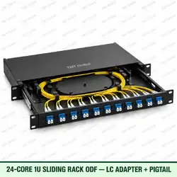 24-core 1U sliding rack ODF with LC adapters and pigtails, TMT Global