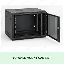TMT Global 9U wall-mount 19-inch network cabinet with lockable glass door