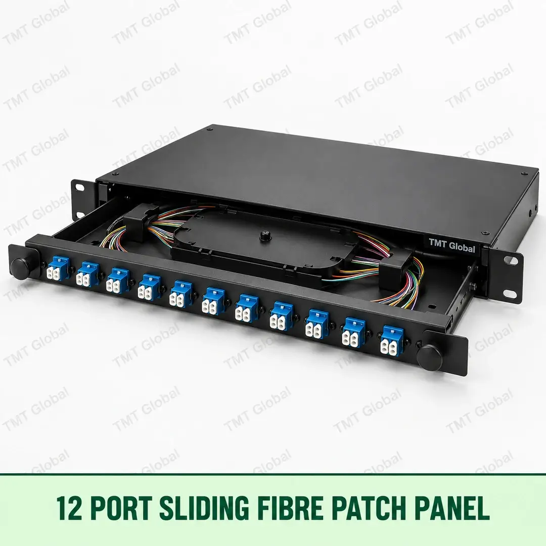 12-port sliding fibre patch panel, TMT Global 12-port sliding fibre patch panel, TMT Global