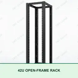 TMT Global 42U 4-post black open-frame server rack for 19-inch network equipment