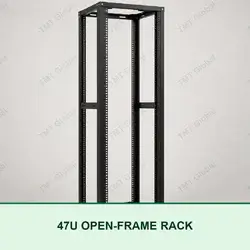 TMT Global 47U 4-post black open-frame server rack for 19-inch network equipment