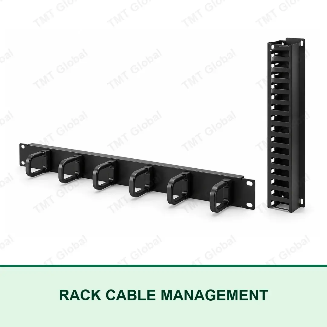 TMT Global rack cable management panel with horizontal D-rings and vertical finger duct TMT Global rack cable management panel with horizontal D-rings and vertical finger duct