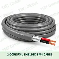 TMT Global 2 Core Foil Shielded BMS Cable product cable with 2 clearly visible conductors; foil shielded.