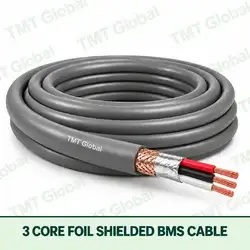 TMT Global 3 Core Foil Shielded BMS Cable product cable with 3 clearly visible conductors; foil shielded.