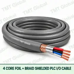 TMT Global 4 core foil + braid shielded PLC I/O cable, with 4 visible copper conductors.