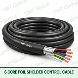 TMT Global 6 core Foil Shielded Control Cable, with 6 visible copper conductors; foil shielded.