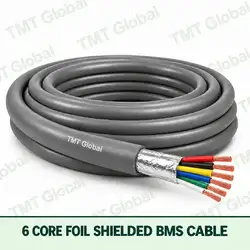TMT Global 6 Core Foil Shielded BMS Cable product cable with 6 clearly visible conductors; foil shielded.