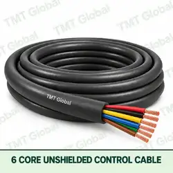 TMT Global 6 core Unshielded Control Cable, with 6 visible copper conductors; unshielded.
